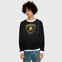 Свитшот мужской Lamborghini logo n carbone, цвет: 3D-белый — фото 2