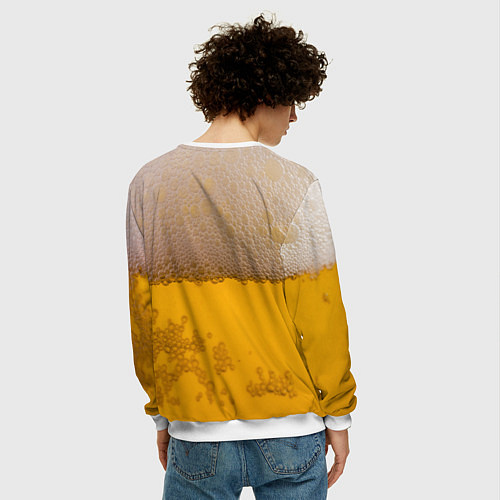 Мужской свитшот Пиво / 3D-Белый – фото 4