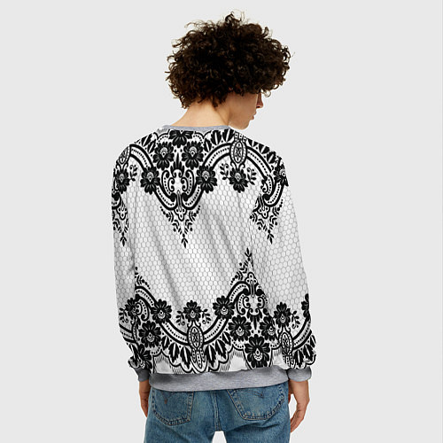 Мужской свитшот Кружева / 3D-Меланж – фото 4