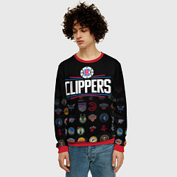 Свитшот мужской Los Angeles Clippers 2, цвет: 3D-красный — фото 2