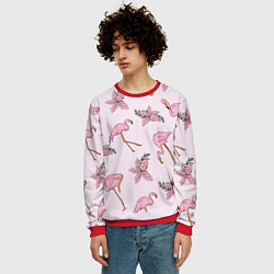 Свитшот мужской Розовый фламинго, цвет: 3D-красный — фото 2