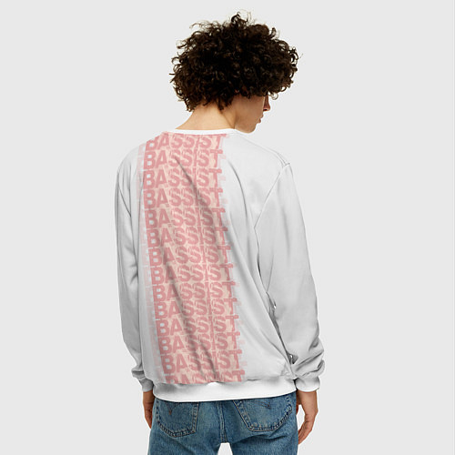 Мужской свитшот Bassist / 3D-Белый – фото 4