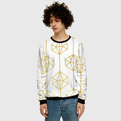 Свитшот мужской Геометрический орнамент золото, цвет: 3D-черный — фото 2