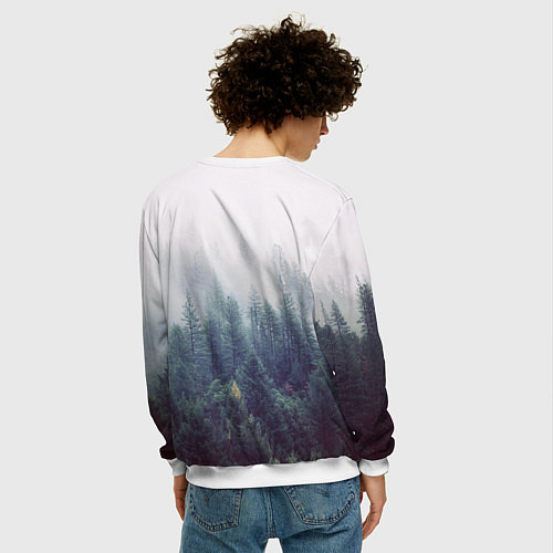 Мужской свитшот Сибирский лес / 3D-Белый – фото 4