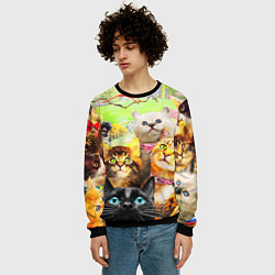 Свитшот мужской КОТЫ, цвет: 3D-черный — фото 2
