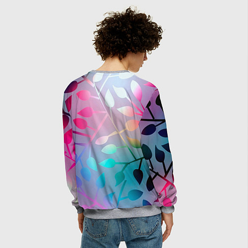 Мужской свитшот Листья / 3D-Меланж – фото 4