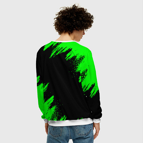 Мужской свитшот MINECRAFT CREEPER CAT / 3D-Белый – фото 4