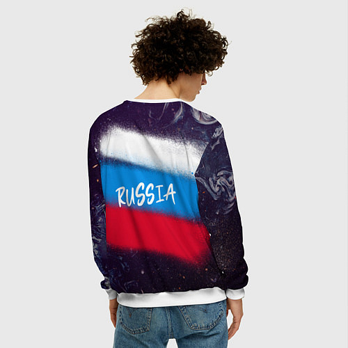 Мужской свитшот Russia Bear / 3D-Белый – фото 4
