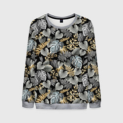 Свитшот мужской Серебряные листочки, цвет: 3D-меланж