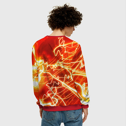 Мужской свитшот ОГНЕННАЯ МОЛНИЯ / 3D-Красный – фото 4