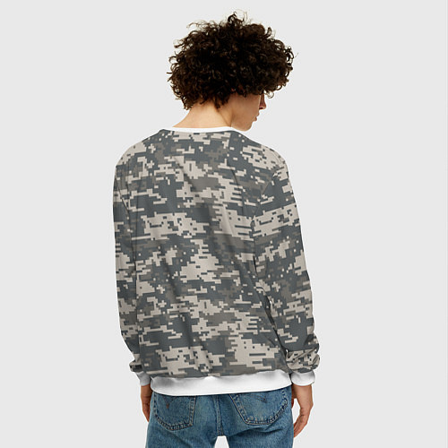 Мужской свитшот Цифровой камуфляж / 3D-Белый – фото 4
