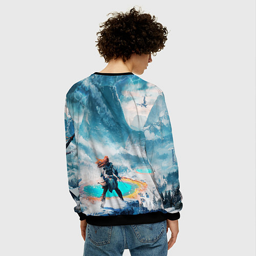 Мужской свитшот HORIZON ZERO DAWN / 3D-Черный – фото 4