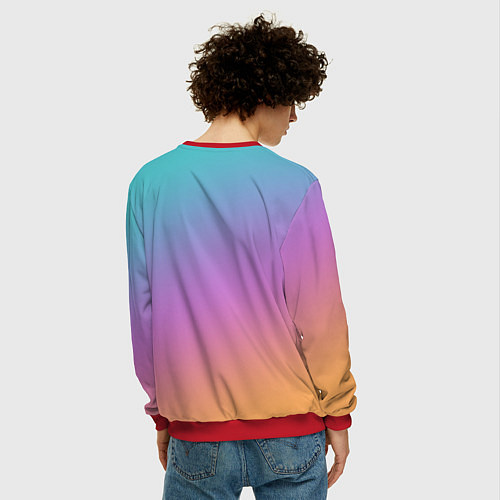 Мужской свитшот Градиент / 3D-Красный – фото 4