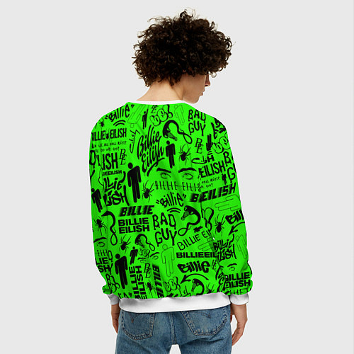 Мужской свитшот BILLIE EILISH БИЛЛИ АЙЛИШ / 3D-Белый – фото 4