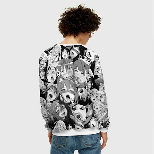 Мужской свитшот AHEGAO АХЕГАО / 3D-Белый – фото 4