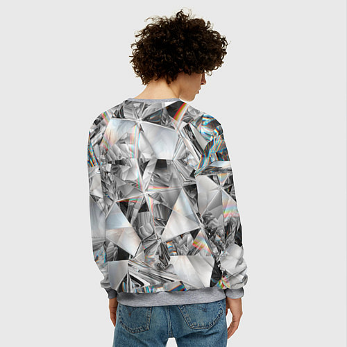 Мужской свитшот Зеркальный калейдоскоп / 3D-Меланж – фото 4