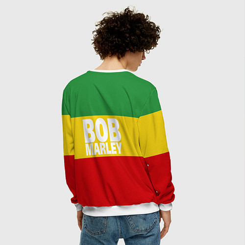 Мужской свитшот Bob Marley / 3D-Белый – фото 4