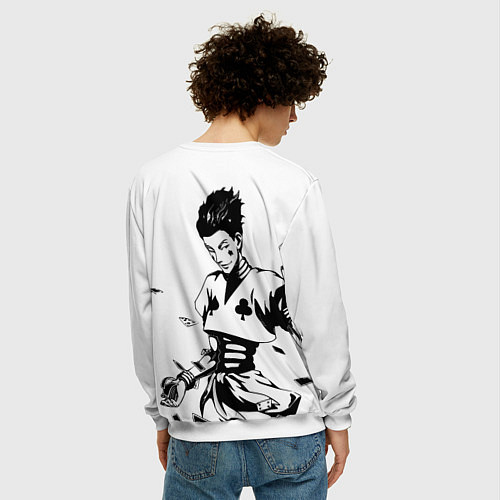 Мужской свитшот Hunter x Hunter, Hisoka / 3D-Белый – фото 4