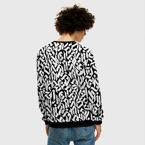 Мужской свитшот Шрифт на чёрном / 3D-Черный – фото 4