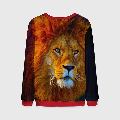 Мужской свитшот Лев 3D / 3D-Красный – фото 2