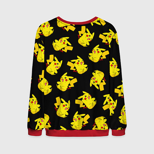 Мужской свитшот Веселый пикачу / 3D-Красный – фото 2