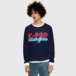 Свитшот мужской LOVE K-POP, цвет: 3D-белый — фото 2