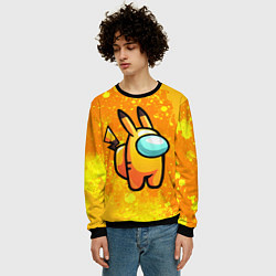 Свитшот мужской AMONG US - Pikachu, цвет: 3D-черный — фото 2