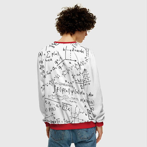 Мужской свитшот Мама,я математик! / 3D-Красный – фото 4
