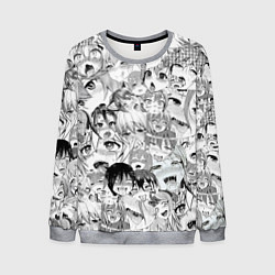 Свитшот мужской Ahegao monochrome, цвет: 3D-меланж