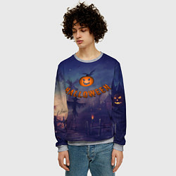 Свитшот мужской Halloween Pumpkin, цвет: 3D-меланж — фото 2