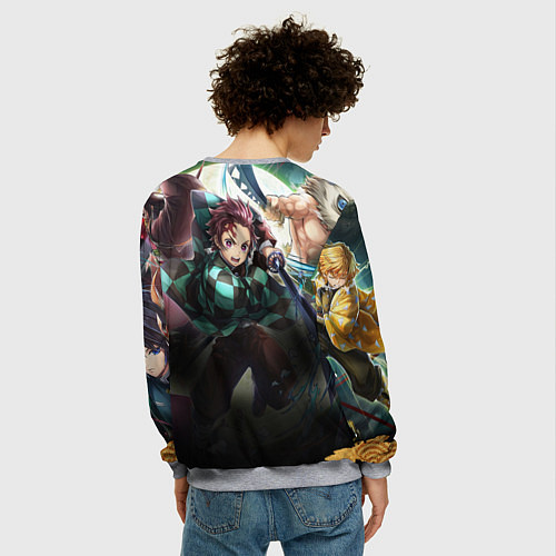 Мужской свитшот КЛИНОК РАССЕКАЮЩИЙ ДЕМОНОВ / 3D-Меланж – фото 4