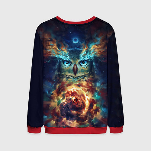 Мужской свитшот Сова Космос / 3D-Красный – фото 2