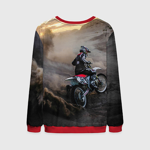 Мужской свитшот Душа питбайкера / 3D-Красный – фото 2