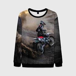 Свитшот мужской Душа питбайкера, цвет: 3D-черный