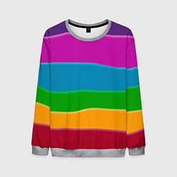 Свитшот мужской Разноцветные полоски, цвет: 3D-меланж