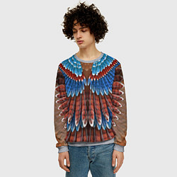 Свитшот мужской Оперение: сойка, цвет: 3D-меланж — фото 2