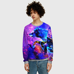 Свитшот мужской Волки, цвет: 3D-меланж — фото 2