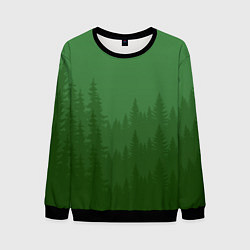 Свитшот мужской Зеленый Лес, цвет: 3D-черный