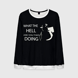 Свитшот мужской What the hell, цвет: 3D-белый