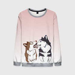 Мужской свитшот Хаски играют