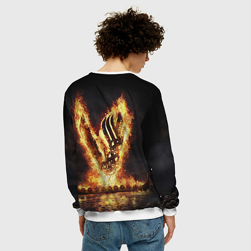 Мужской свитшот ВИКИНГИ VIKINGS V / 3D-Белый – фото 4