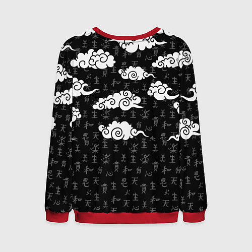 Мужской свитшот КЛИНОК, РАССЕКАЮЩИЙ ДЕМОНОВ / 3D-Красный – фото 2