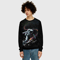 Свитшот мужской Космический Сёрфинг, цвет: 3D-черный — фото 2