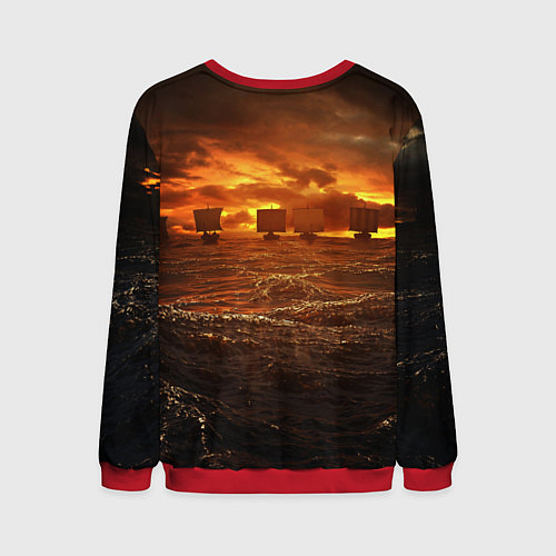 Мужской свитшот Valheim Корабли / 3D-Красный – фото 2