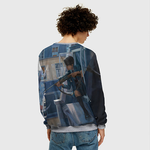 Мужской свитшот Пятый снайпер / 3D-Меланж – фото 4
