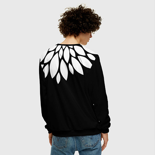Мужской свитшот Лепестки / 3D-Черный – фото 4