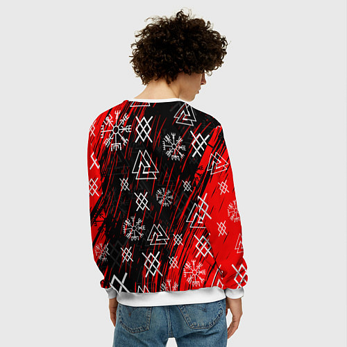 Мужской свитшот БОГ ОДИН СИВОЛИКА / 3D-Белый – фото 4