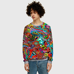 Свитшот мужской Яркая абстракция bright abstraction, цвет: 3D-меланж — фото 2