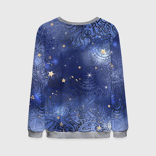 Мужской свитшот Небо в стиле Стимпанк / 3D-Меланж – фото 2