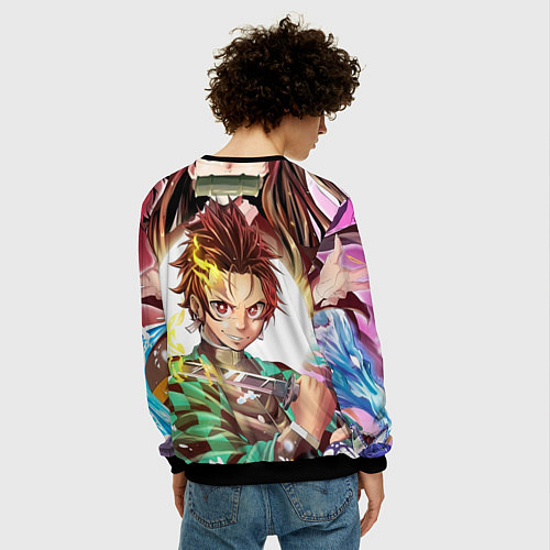 Мужской свитшот ТАНДЖИРО НЕЗУКО ЗЕНИЦУ KNY / 3D-Черный – фото 4